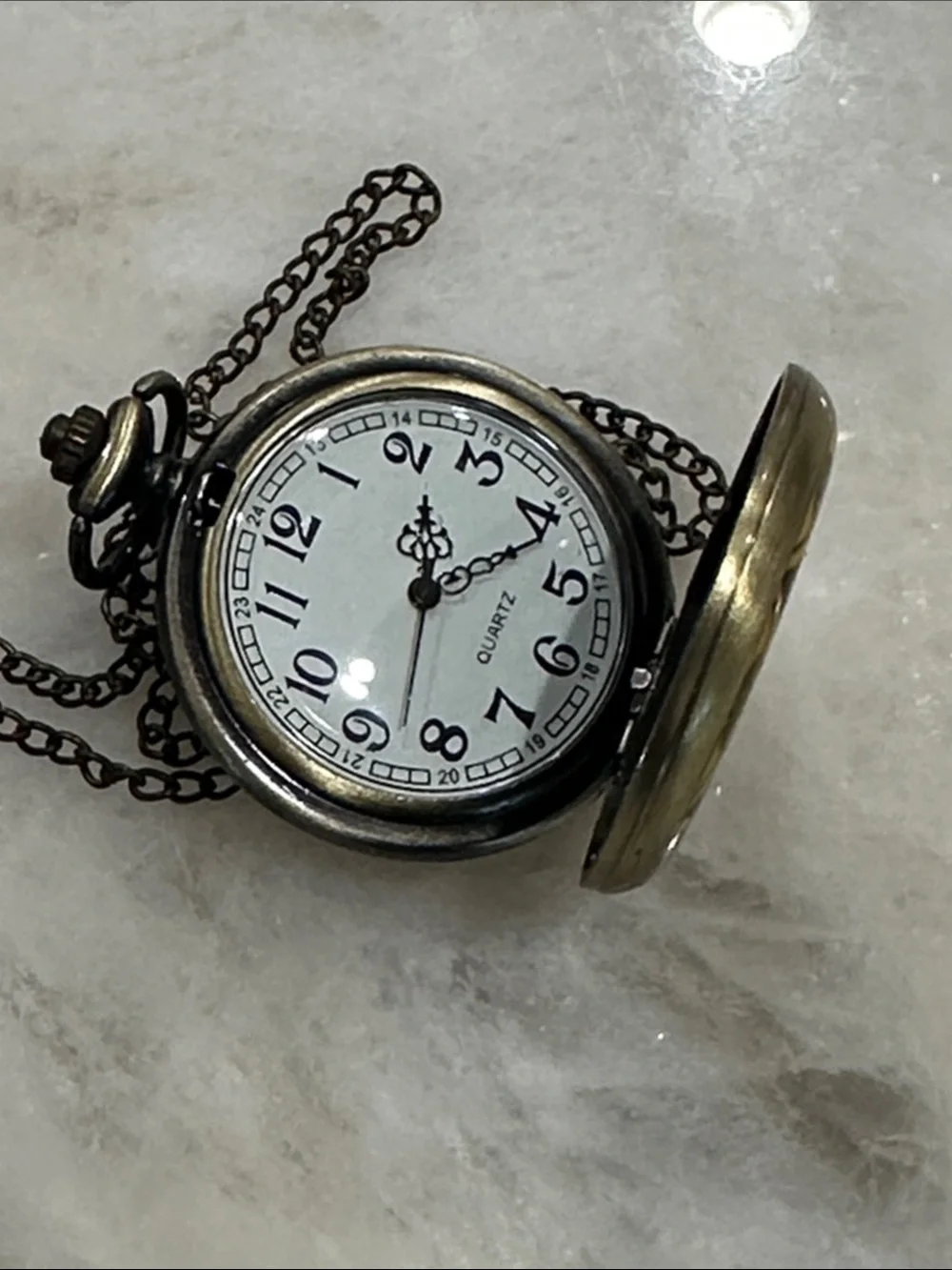 Yellow and Black Floral Pocket Watch Pendant
